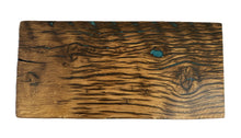 Load image into Gallery viewer, Reclaimed White Oak Charcuterie/Cutting Board with Aqua epoxy inlay
